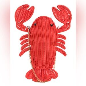 NWT Alessia Bianchi Lobster bag purse red straw viral new
